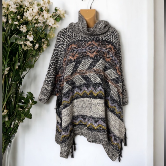 Anthropologie Pilcro Magda Knit Poncho M/L - Picture 10 of 15